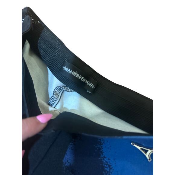 Maniere De Voir Body Print Set Sz 2 Top Sz 4 Bottoms Black Blue Nice Cond! - Picture 10 of 12